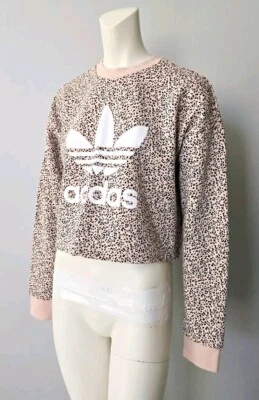 Adidas HER Studio London Sweatshirt Cropped Jacket Top Women's Size M Pink  - Image 1 of 4