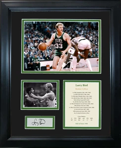 Framed Larry Bird Hall of Fame Facsimile Engraved Auto Celtics 12"x15" Photo - Picture 1 of 1