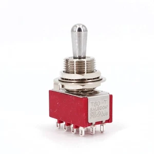 Salecom T845-Z 12-Pin ON-ON-ON 4PDT 15/32 IN. Panel Mount Mini Toggle Switch - Picture 1 of 8