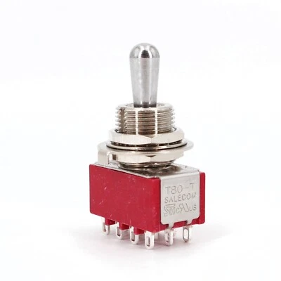 Salecom T845-Z 12 pines ON-ON-ON 4PDT 15/32 IN. Mini interruptor de palanca de montaje en panel Foto 1 de 4