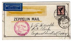 1930 Zeppelin Flight on Cached Roessler Card Friedrichshafen Germany - Seville - Picture 1 of 2