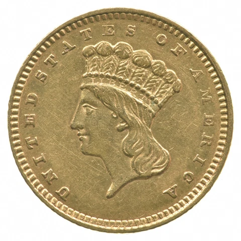 1862 $1 Indian Princess Head Gold Dollar Piece *2505 Cover