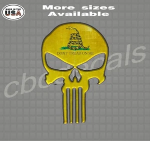 Cbcdecals- Don't Tread on me GADSDEN Flag "PUNISHER" Skull Decal   - Picture 1 of 1