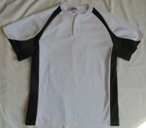 Teamwork Athletic Apparel Blank Uniform Baseball SS Shirt Vtg White Black Men M - Picture 1 of 4