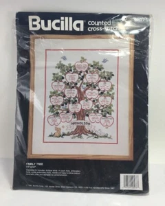 Bucilla gezähltes Kreuzstich-Set "Stammbaum" 11" x 14" 1991 Nr. 40577 - Bild 1 von 3