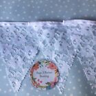 15m White Lace Bunting 50ft BARGAIN PRICE ideal Weddings, Christening, Events