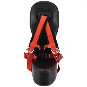 Black Carbon Fiber Bump Seat and Red Four Point Harness with EZ Buckle - Bild 1 von 6
