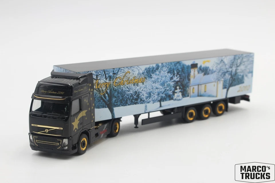 Herpa 沃尔沃 FH13 盒半挂车“2010 年圣诞快乐”1:87 /H26190 — 第 1/1 张图片
