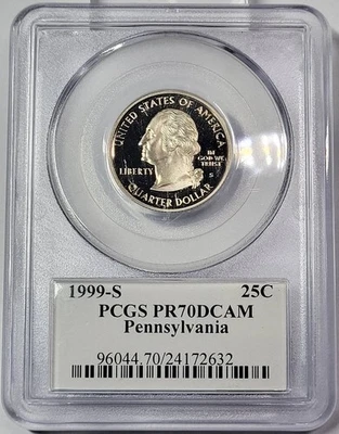 1999 S State Quarter PCGS PR-70 Pennsylvania DCAM - Image 1 of 4
