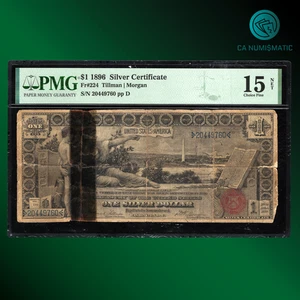 Fr.224 1896 $1 Dollar Silver Certificate EDUCATIONAL NOTE, PMG 15 NET, 49760 - Picture 1 of 2