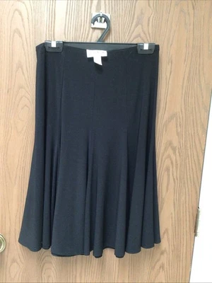 Joseph Ribkoff Falda Campana Negra Columpio, Pull On, Jersey Hasta la Rodilla, Talla 8 Foto 1 de 4