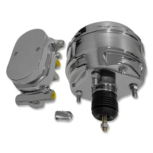 Dual Bendix 8" Brake Booster & Smooth Top Master Cylinder 1 1/8" Bore Left Ports - Bild 1 von 5