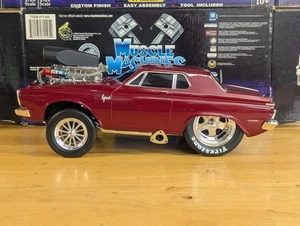 MUSCLE MACHINES 1963 Plymouth Savoy Gasser CUSTOM Metallic Red 1/18 1:18 HTF π - Picture 1 of 7