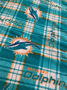 Miami Dolphins Football Team Throw Blanket 46"x61" plus Fringe Polyester Fleece - Picture 1 of 5