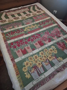 Vintage American Farmhouse Woven Tapestry Throw Blanket - 193cm L x 128cm W - Picture 1 of 24
