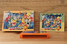 Rockman 4 Aratanaru Yabou w/box manual Japan Nintendo Famicom FC NES VG!