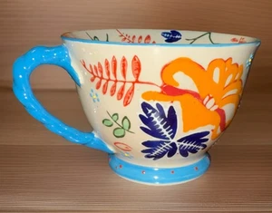 Yokohama Studio Miyabi Erhöhte Punkte & gedrehter Griff Creme Keramik Teetasse Becher - Bild 1 von 5