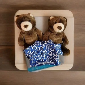 Build A BEAR Original 90s Brown BAB Workshop Dark Brown Bear x2 - Picture 1 of 5