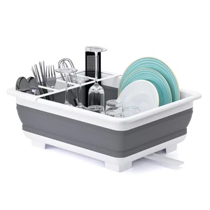 Collapsible Dish Drying Rack Portable Dinnerware Drainer Organizer for Kitche... - Picture 1 of 7