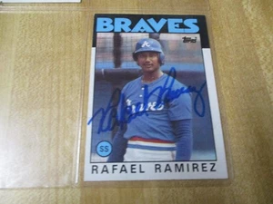 1986 TOPPS RAFAEL RAMIREZ AUTOGRAPHED CARD - Picture 1 of 2
