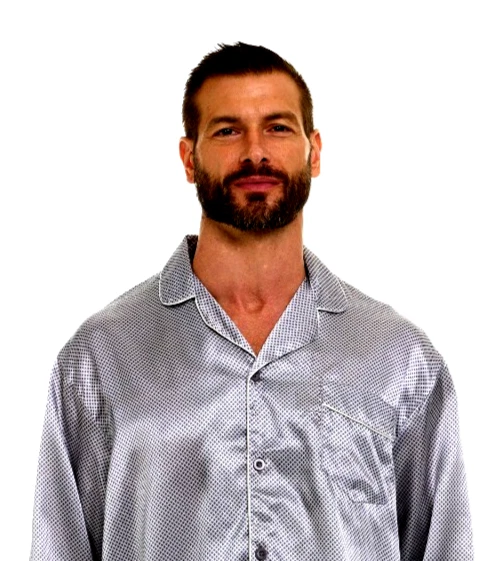 Pijama de satén de seda para hombre -Juego de pijama + patrón de diamante ''Entrega en 5 días - Vendedor de EE. UU.'' Foto 1 de 1