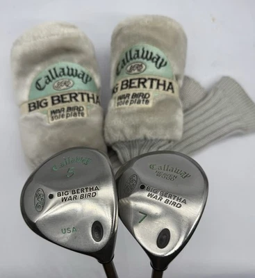 Callaway Big Bertha War Bird Women’s Fairway 5 & 7 Wood Ladies Flex RH w/Covers - Image 1 of 4