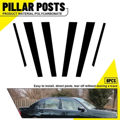 Ajuste Lexus LS430 2001-2006 Negro Brillante Puerta Lateral Ventana Pilar Cubierta Poste Borde Foto 1 de 4