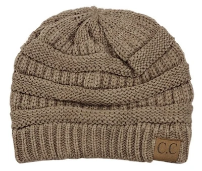 热卖商品 CC Beanie 全新女式针织懒人厚帽男女通用纯色新品 — 第 1/2 张图片