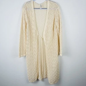Ramayana Boho Longline Cardigan Crochet Style Size XL New Cream Festival Hippie - Picture 1 of 12