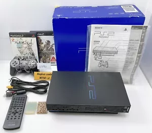 Refurbished PS2 SCPH-50000 Black w/DUALSHOCK 2 boxed NTSC-J Japanese ver tested - Picture 1 of 23