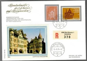Switzerland 1975 SWISS ARCHITECTURE FDC - BIEL Zunfthaus Waldleuten - wc111 - Picture 1 of 1