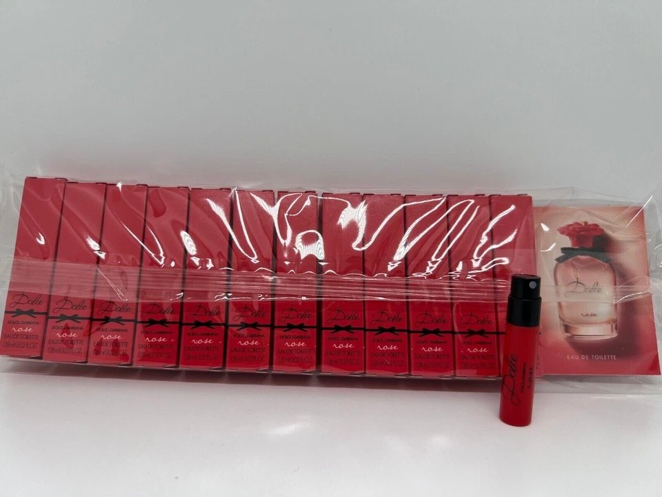 D&G DOLCE & GABBANA DOLCE ROSE EDT .8 ml .02 fl oz PAQUETE DE 12 MUESTRAS Foto 1 de 2