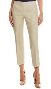 Pantalones Lafayette 148 NY Metropolitan Elastizados Recortados Caqui Nuevos con Etiquetas $278 - Imagen 1 de 5