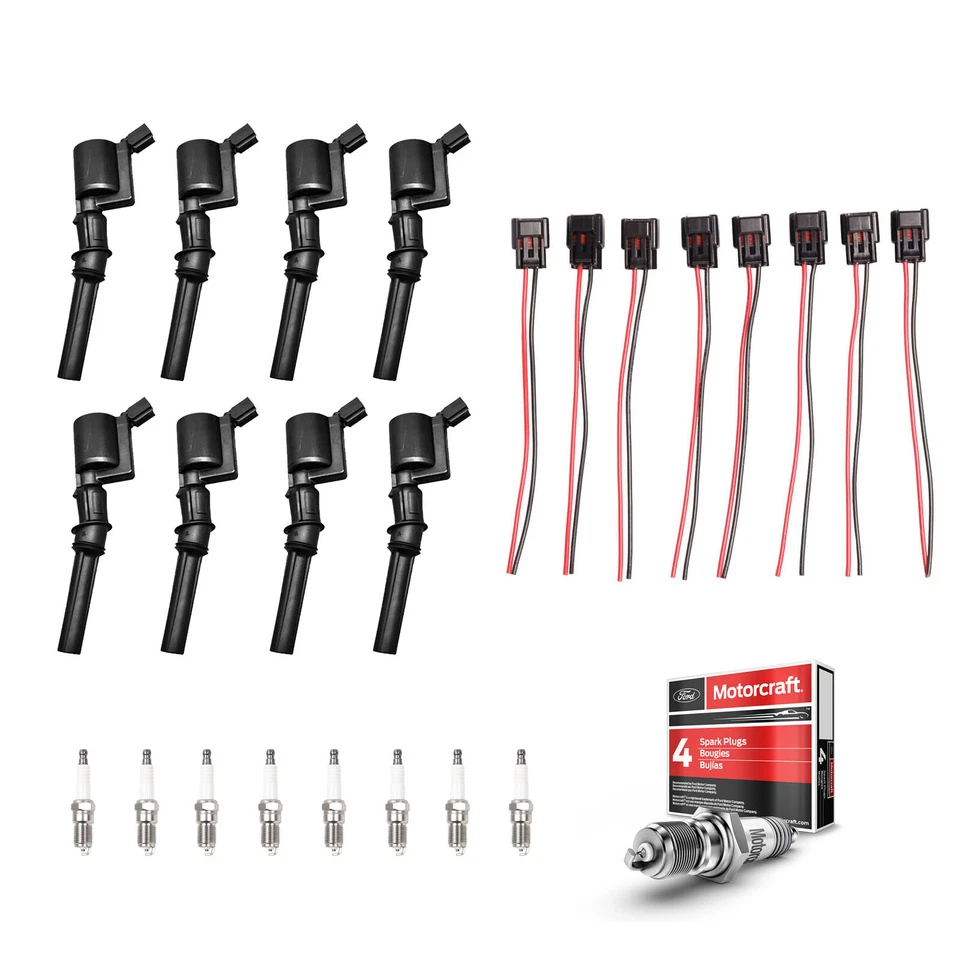 Bobina de encendido y bujía y conector 8 piezas para Ford E-150 Club Wagon 2003-2005 Foto 1 de 1