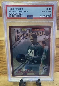 HOF💎BRIAN DAWKINS 1996 TOPPS FINEST #344 RC ROOKIE W/ COATING PSA 8 EAGLES - Picture 1 of 4