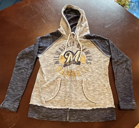 Milwaukee Brewers MLB Womens Full Zip Hoodie Size Small by Majestic Pre-Owned Cover