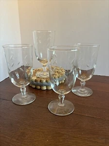 Vintage Set 4 Libbey Priscilla Wine Water Goblets Iced Tea Glasses Mid-Century - Picture 1 of 10