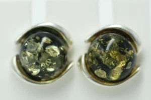 Diseño Pendientes De Ámbar 925 Plata Joyería De Ámbar Ámbar Verde - Imagen 1 de 8