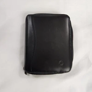 Black Leather Space Maker Franklin Covey Compact Size Binder Planner Organizer - Picture 1 of 6
