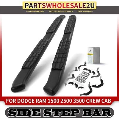 Barras laterales de acero negro texturizado de 4,25" para Dodge Ram 1500 2500 3500 4500 5500 Foto 1 de 4