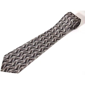 Arrow Herren Krawatte Krawatte braun gold geometrisch 100 % Seide 58 Zoll klassisch - Bild 1 von 3