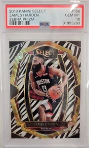 Select James Harden Zebra Prizm #158 2018 PSA 10 - Imagen 1 de 2
