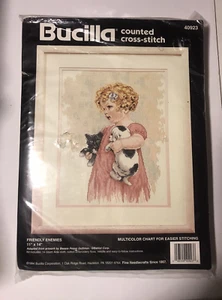 Bucilla gezähltes Kreuzstich-Set "Friendly Enemies" geöffnet komplett Beschreibung lesen - Bild 1 von 7