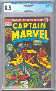 Captain Marvel #27 1973 CGC 8.5 1st Starfox/Eros Cvr, Early Thanos, Super Skrull - Picture 1 of 2