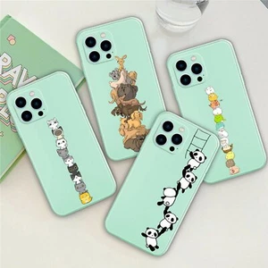 Funda de silicona líquida suave para iPhone 14 13 Pro Max 12 11 15 dibujos animados animal - Imagen 1 de 102