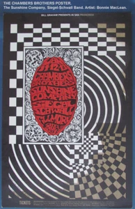Vintage 1968 Poster THE CHAMBERS BROTHERS Sunshine Company Siegel-Schwall Band - Picture 1 of 3