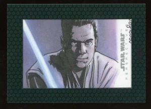 CARLOS CABALEIRO Topps Chrom Star Wars Perspektiven ORIGINAL KUNST SIGNIERTE SKIZZE - Bild 1 von 2