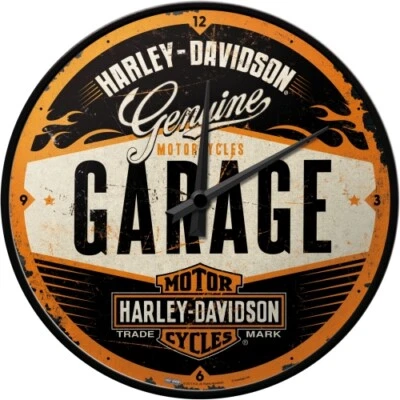 Harley Davidson Garage Old School Retro Wall Clock Man Cave Bar Shed Gift - Photo 1/4