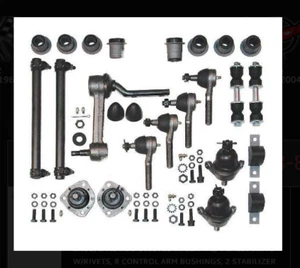 1963-1982 CORVETTE C2 & C3 FRONT END REBUILD KIT DELUXE-RUBBER BUSHINGS - Picture 1 of 1