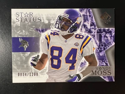 2003 SP Authentic #138 Randy Moss SS #'d 34/1200 Vikings - Image 1 of 2